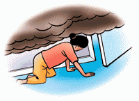 If there is a lot of smoke, crawl along with your nose near the floor where the air will be cleaner